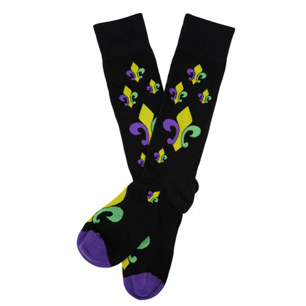 Mardi Gras - Large Fleur-de-lis Dress Socks