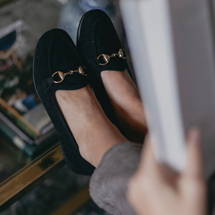 Comfy Black Suede Slipper