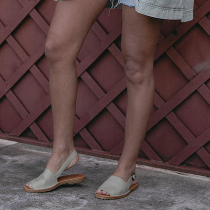 Beige Menorquina with Buckle Strap
