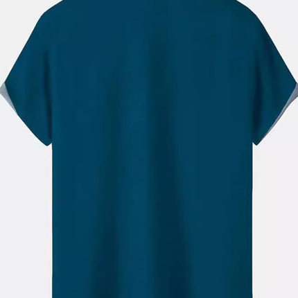 Men's Full Size Color Block Short Sleeve Shirt Plus Size