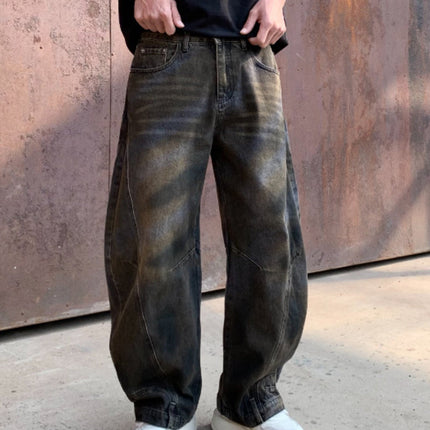 Men's Full Size Distressed Wide - Leg Jeans Plus Size