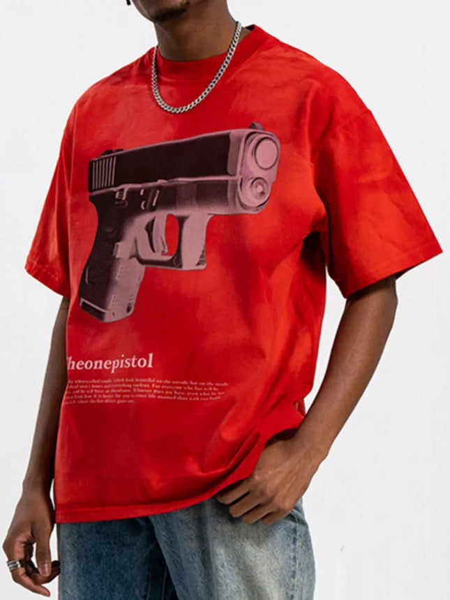 Men's Graphic Pistol Oversized T-Shirt