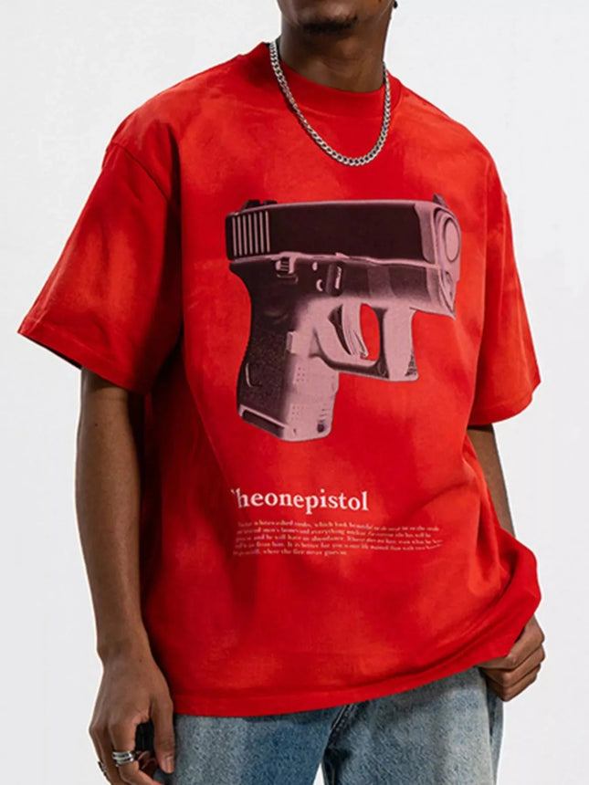 Men's Graphic Pistol Oversized T-Shirt