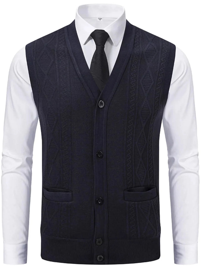 Men's Elegant Button-Down Sweater Vest