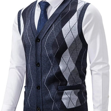 Men's Classic Argyle Pattern Knitted Sweater Vest