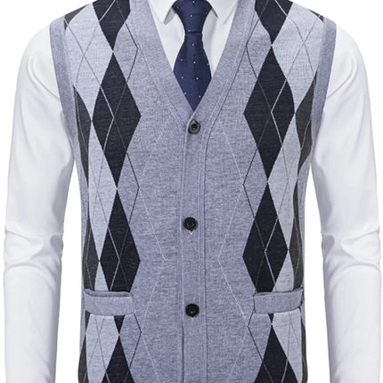 Men's Classic Argyle Pattern Knitted Sweater Vest