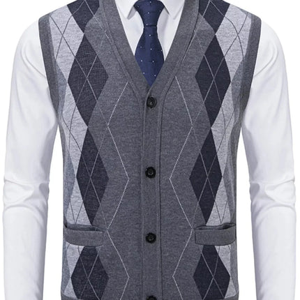 Men's Classic Argyle Pattern Knitted Sweater Vest