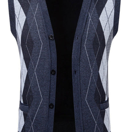 Men's Classic Argyle Pattern Knitted Sweater Vest