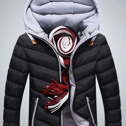 Men's Plus Size Zip Up Hooded Padded Puffer Jacket