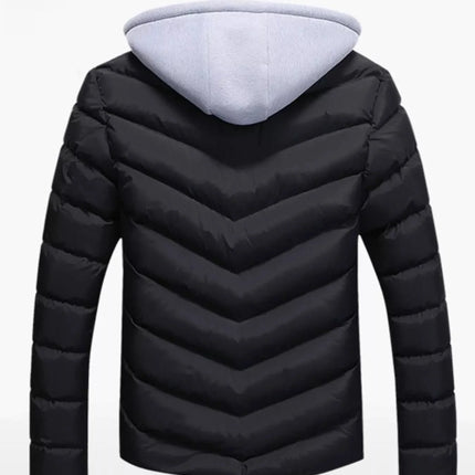 Men's Plus Size Zip Up Hooded Padded Puffer Jacket