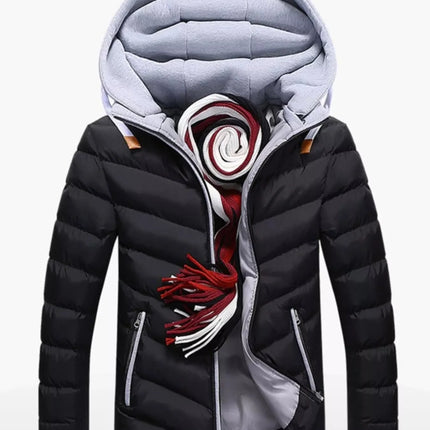 Men's Plus Size Zip Up Hooded Padded Puffer Jacket