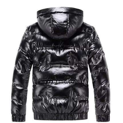 Men's Plus Size Zip Up Puffer Jacket with Hood