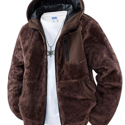 Men's Zip Up Fleece Hooded Jacket
