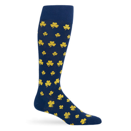 Navy / Gold Clover Dress Socks