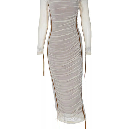 One-Shoulder Ruched Bodycon Midi Dress