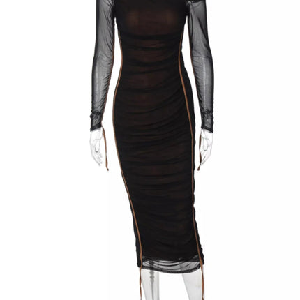 One-Shoulder Ruched Bodycon Midi Dress