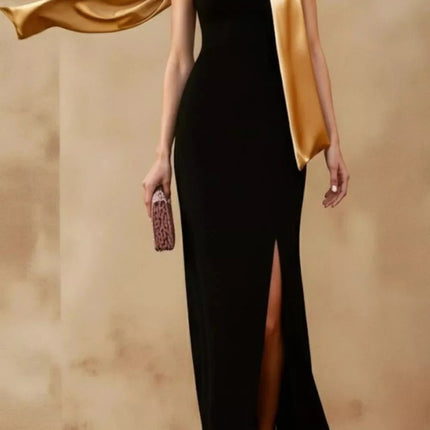 Stylish One-Shoulder Slit Maxi Dress