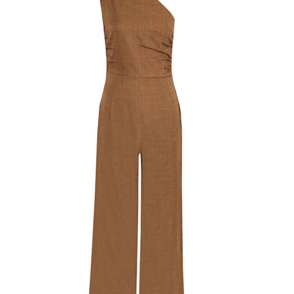Trendy One-Shoulder Wide Leg Jumpsuit