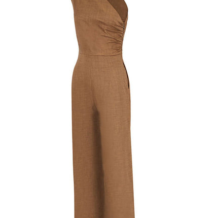 Trendy One-Shoulder Wide Leg Jumpsuit