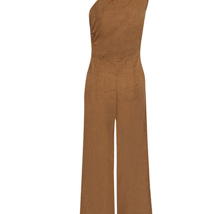 Trendy One-Shoulder Wide Leg Jumpsuit