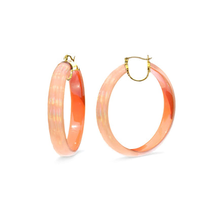 Large Rave Lucite Hoop Earrings