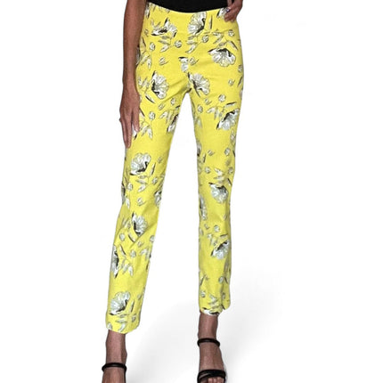 Krazy Larry P507 Pull on Pant - Lime Flowers