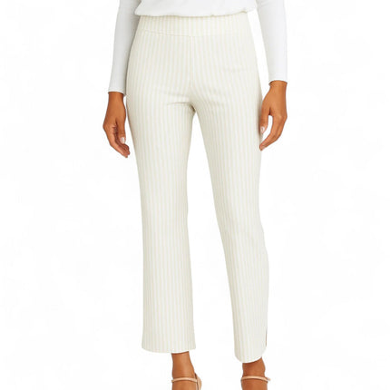 Krazy Larry P600 Pull on Wide Ankle Pant - Oatmeal Stripe