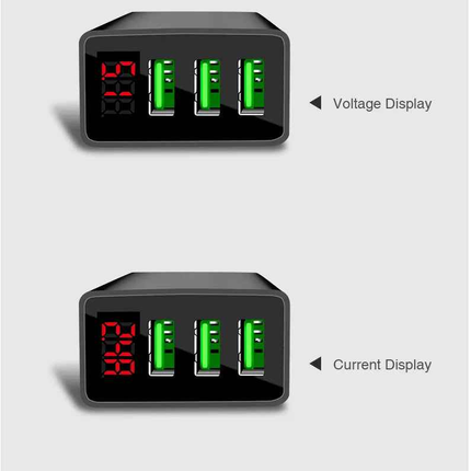 PBG 3 port LED Display Wall Charger and XL10FT Charger Compatible for Iphone Cable Bundle