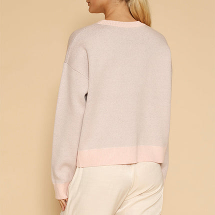 Pig face knit sweater