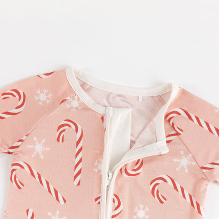 Pink Candy Cane (Convertible Zip Footies)