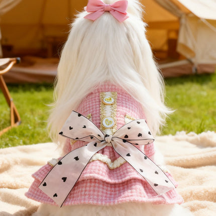 Plaid Ruffle Pet Dress with Bow