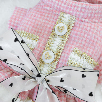 Plaid Ruffle Pet Dress with Bow
