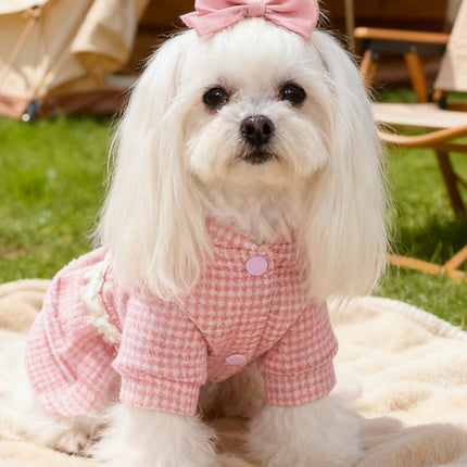 Plaid Ruffle Pet Dress with Bow