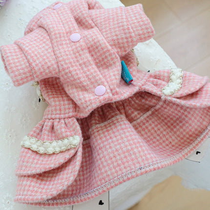 Plaid Ruffle Pet Dress with Bow