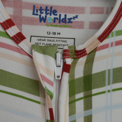 Plaid Bamboo Zipper Footie