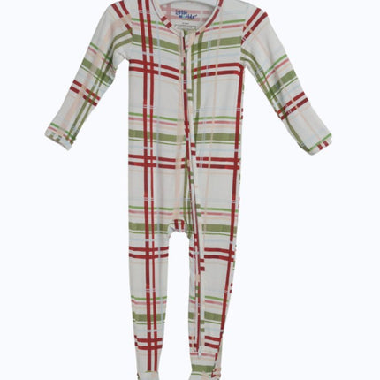 Plaid Bamboo Zipper Footie