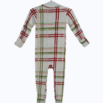 Plaid Bamboo Zipper Footie