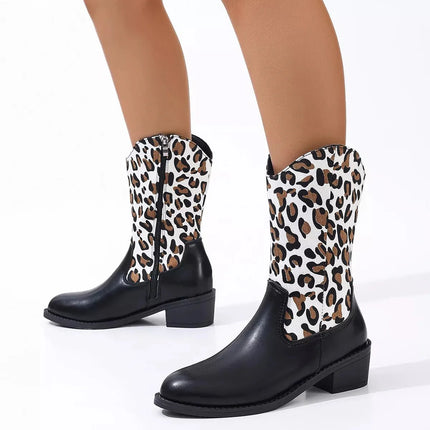 Elegant Point Toe Block Heels Boots