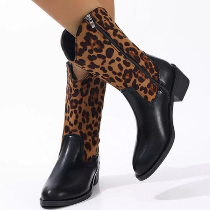 Elegant Point Toe Block Heels Boots