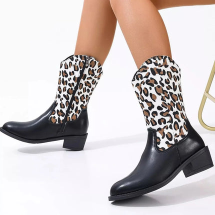 Elegant Point Toe Block Heels Boots