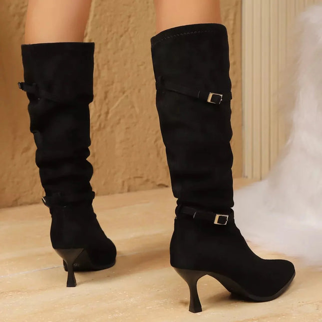 Elegant Point Toe Skinny Heels Boots