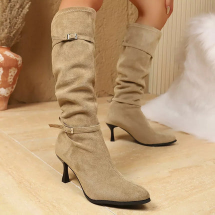 Elegant Point Toe Skinny Heels Boots
