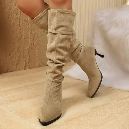 Elegant Point Toe Skinny Heels Boots