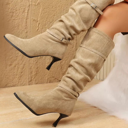 Elegant Point Toe Skinny Heels Boots