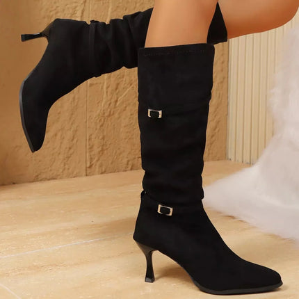 Elegant Point Toe Skinny Heels Boots