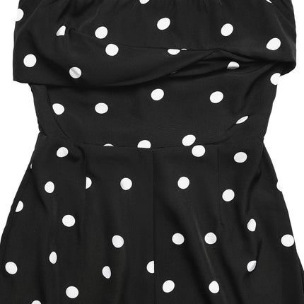 Polka Dot Strapless Wide Leg Jumpsuit