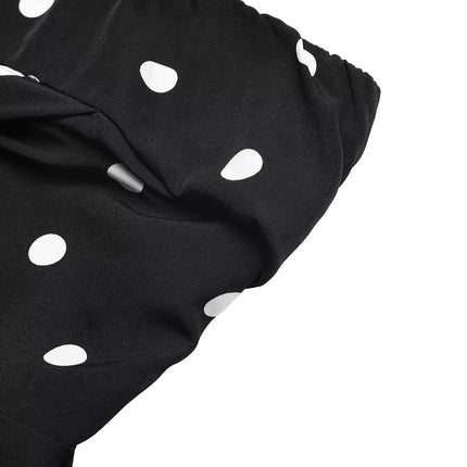 Polka Dot Strapless Wide Leg Jumpsuit