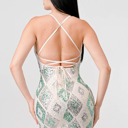 DIAMOND PATTERN DRAWSTRING