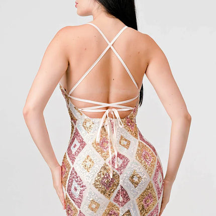 DIAMOND PATTERN DRAWSTRING