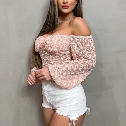 LUXE SHEER LACE OFF SHOULDER LONG SLEEVE BODYSUIT